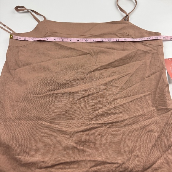 State of Day Linen Blend Sleeveless Pajamas Set Natural Umber Brown L - Picture 3 of 11